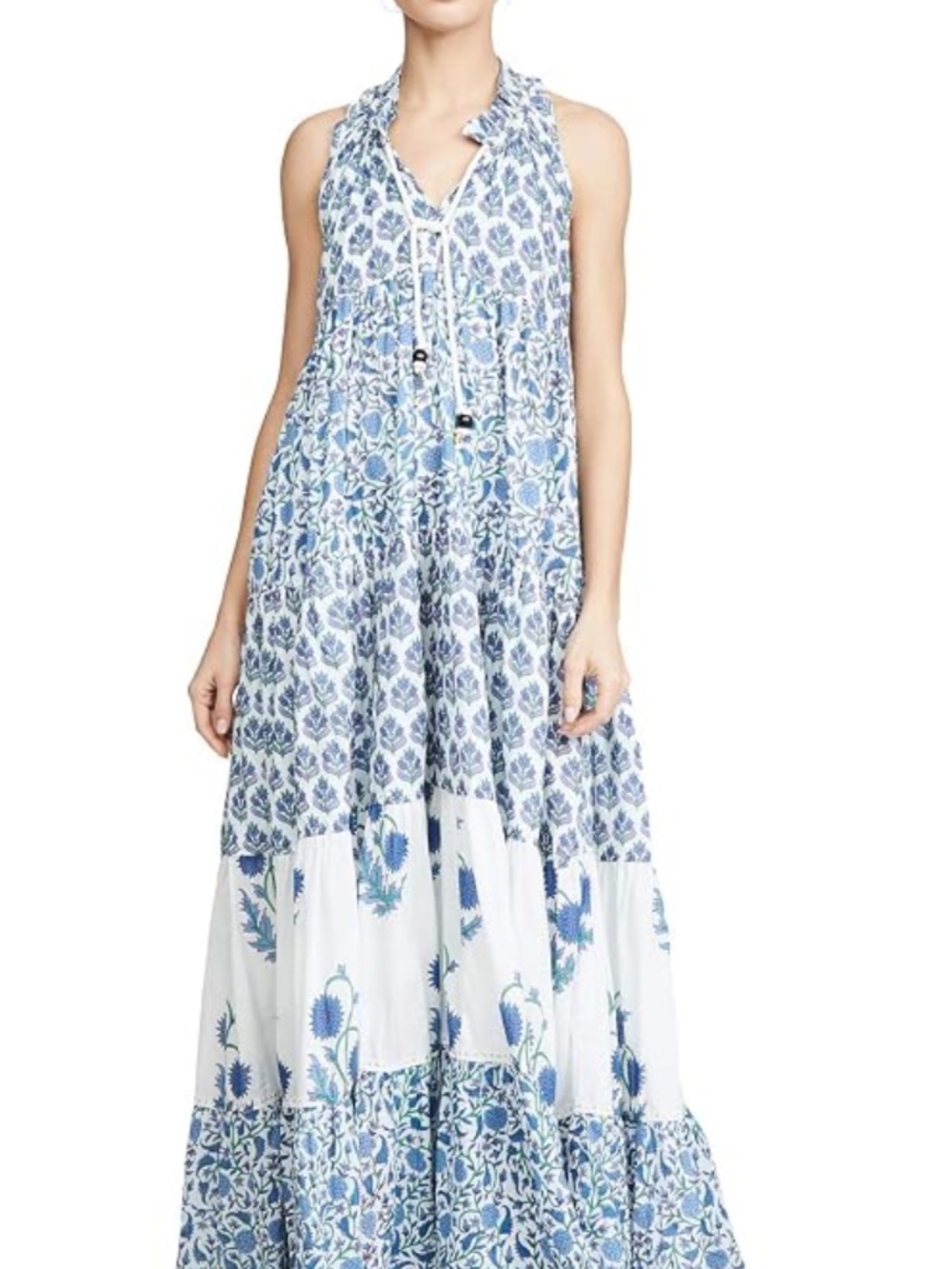 Chelsea & Theodore Women's Plus Size 2x Maxi Dress Floral Blue Purple Tiered